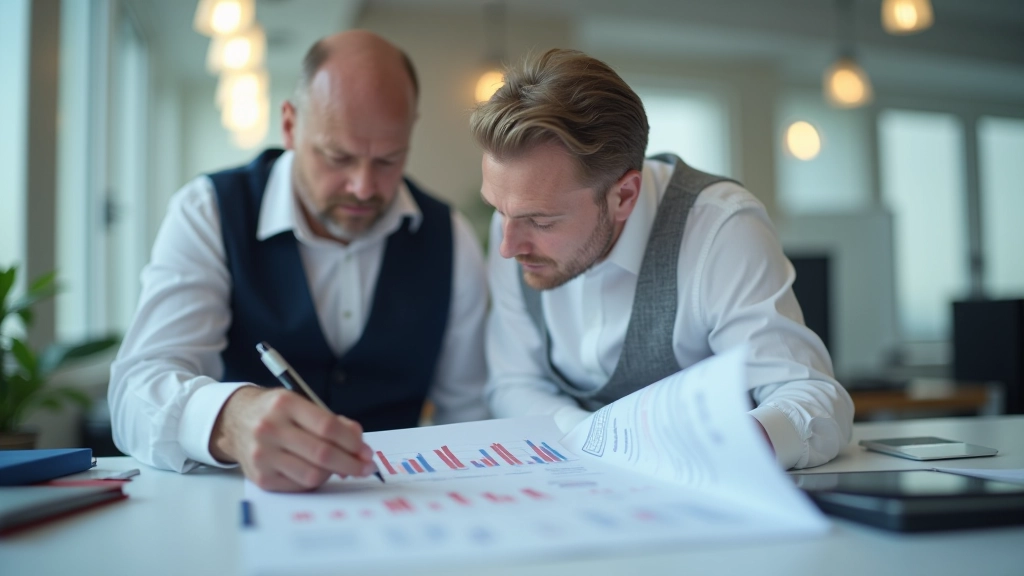 Biznesmens analizē finanšu datus uz lapas ar grāfiku diagrammām biroja vidē