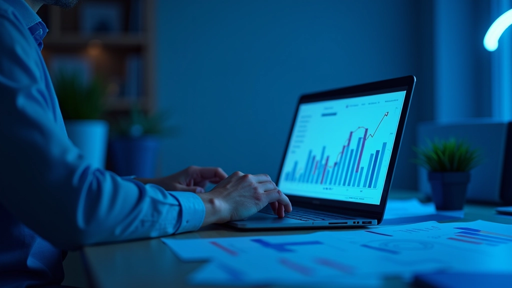 Digitāls ekrāns ar nākotnes prognozēm, grafiku tendencēm un analītiskajiem modeļiem mūsdienīgā laboratorijā